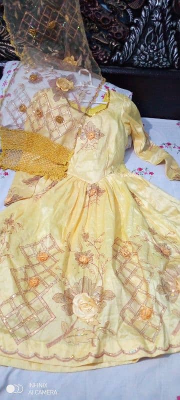 beautiful 3 d work frock stall duptta , pajama 1