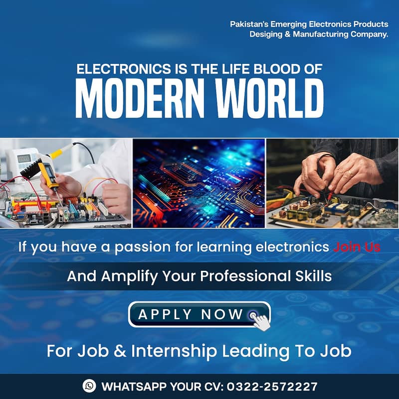 Electronics Technician Required (DAE/B-Tech/Short Course in Electroni 0