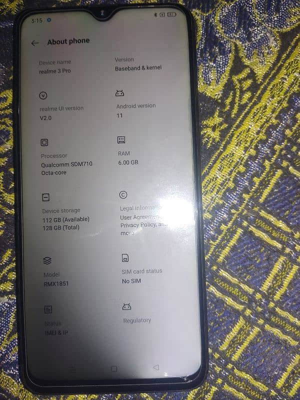 realme 3 pro. . 6.128 gb 4