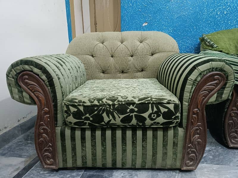 (3+2+1) 5 seater sofa set green with molty foam cushioning 5inch 2