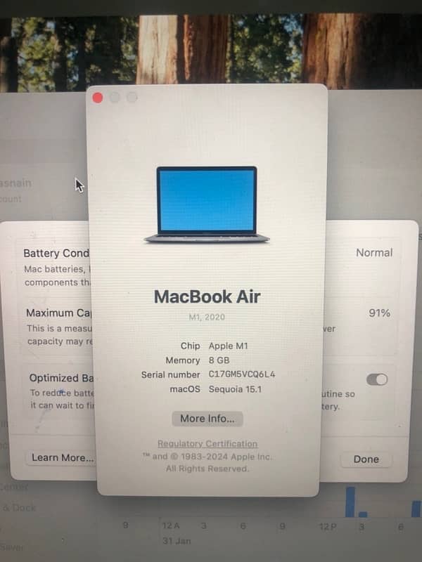 MacBook Air M1 2020 10/10 condition Location Teh Phalia Distt MBDin 1