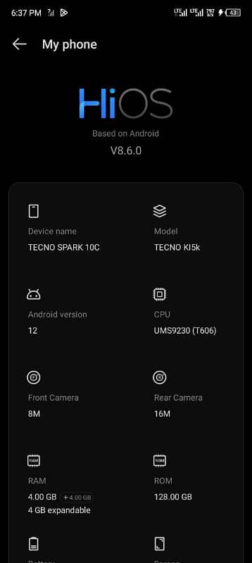 Tecno spark10c 4+4 128 Dubal sim only set 1