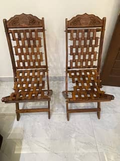 2 pure wooden chairs for drawing or living room