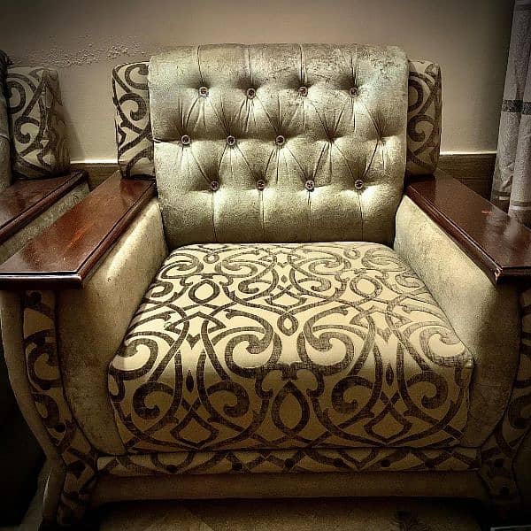 Elegant Velvet Sofa Set | Luxurious Arabesque Design | 9/10 Condition 4