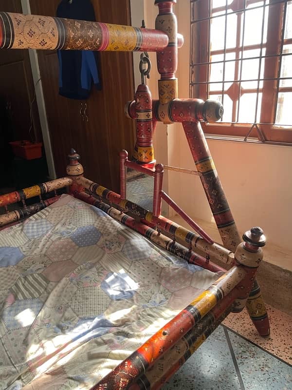 The beautiful Traditional wooden Sindhi style polished jhoola 6