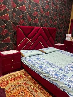 red velvet bed