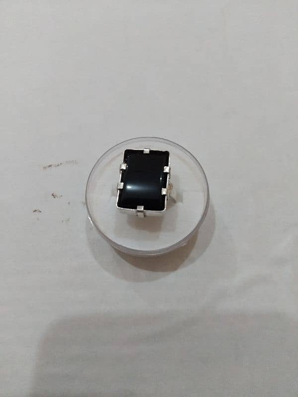 Silver Ring with black stone 0