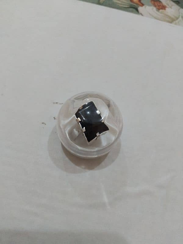 Silver Ring with black stone 3