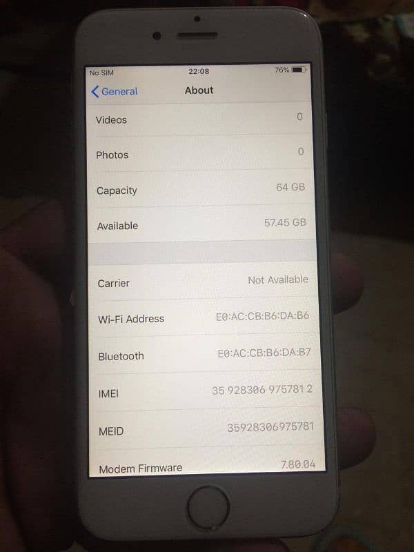 iPhone 6 64gb non 10 by 10 03254675868 lena tu Rabata warna by 2