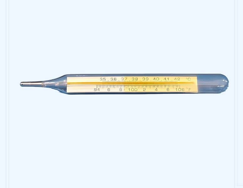 Smart Care Flat Mercury Thermometer | Super Yellow | Thermometer Large 1