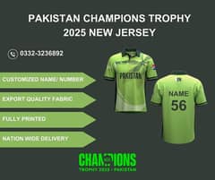 Pakistan Cricket Kit New Shirt Jersey, NewChampions Trophy 2025 Jersey