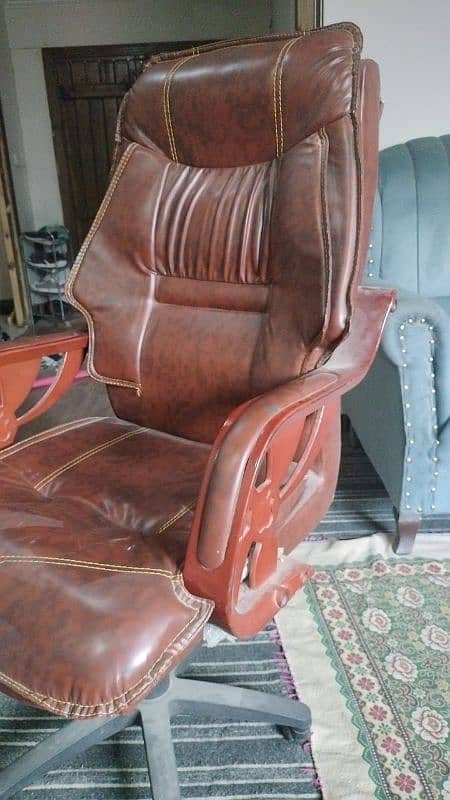 office chair brown leather good quality 2