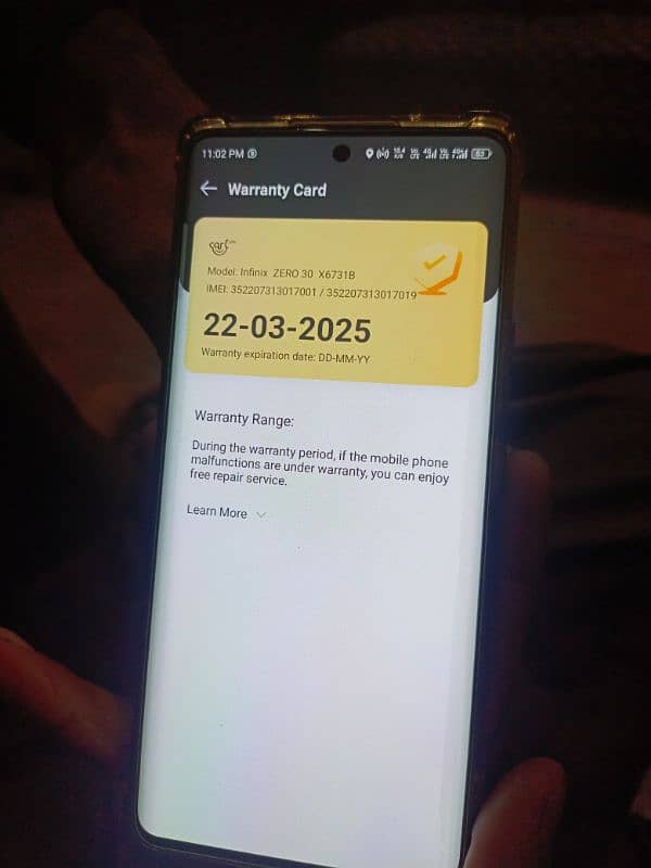 infinix zero 30 with 1.5 month warrenty 0