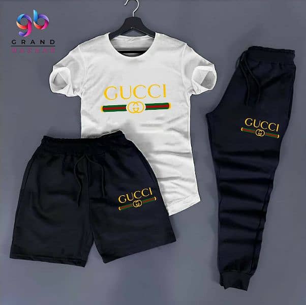 Gucci printed T shirt + Trouser+ shorts Tracksuit 0