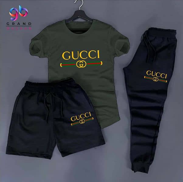 Gucci printed T shirt + Trouser+ shorts Tracksuit 10