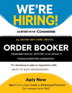 We are Hiring Order booker