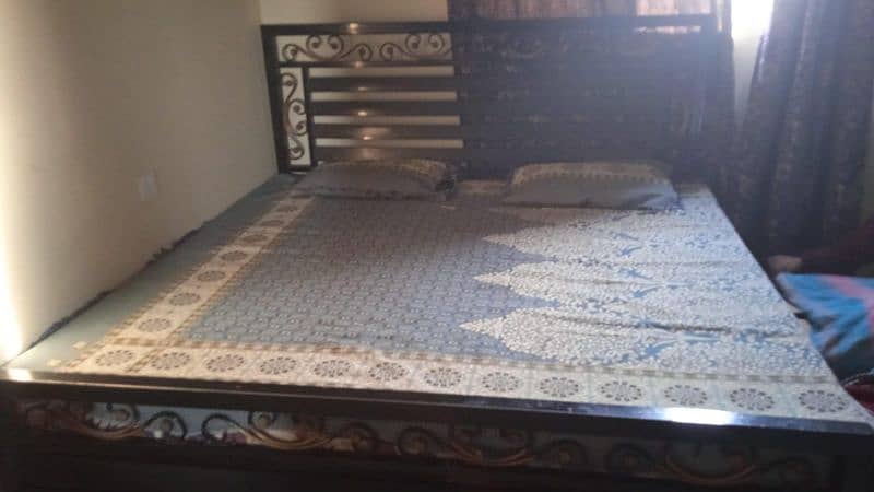 king size metal bed with mattress 2