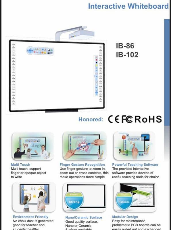 interactive touch smart board with Epson UST projector school 7