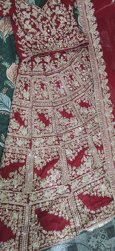 Bridal Lehnga Full heavy dabka work low price 6