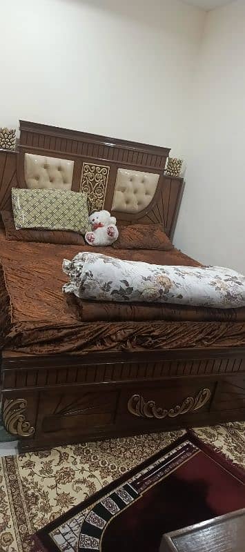 king size bed for with side tables and dressing table for sale 0