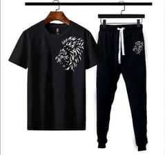 Men's Polyester Printed Track Suit -2Pcs