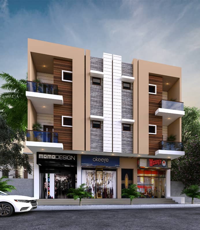 Apartment & Shops on Instalments in Malir Memon goth 0