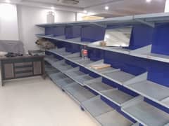 Stainless steel counters , Chiller full size, Racks