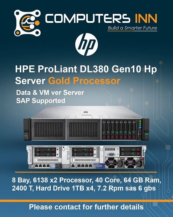 HPE DL380 Gen10 gold processor 8 Bay/server/HPE DL380 server 0