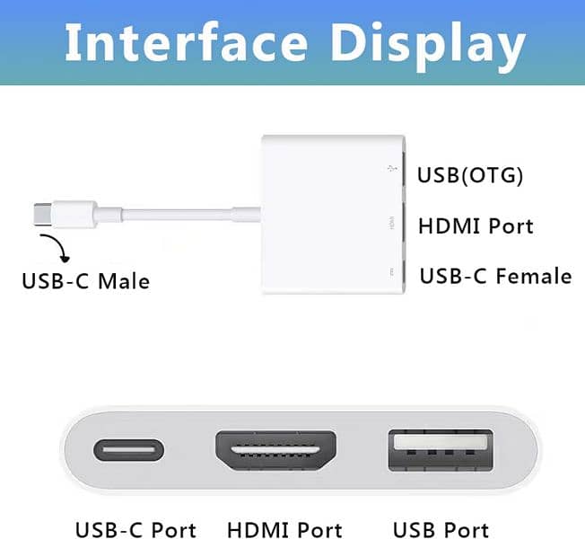 Type-C Adapter Cable Converter for Apple USB-C Digital AV 8