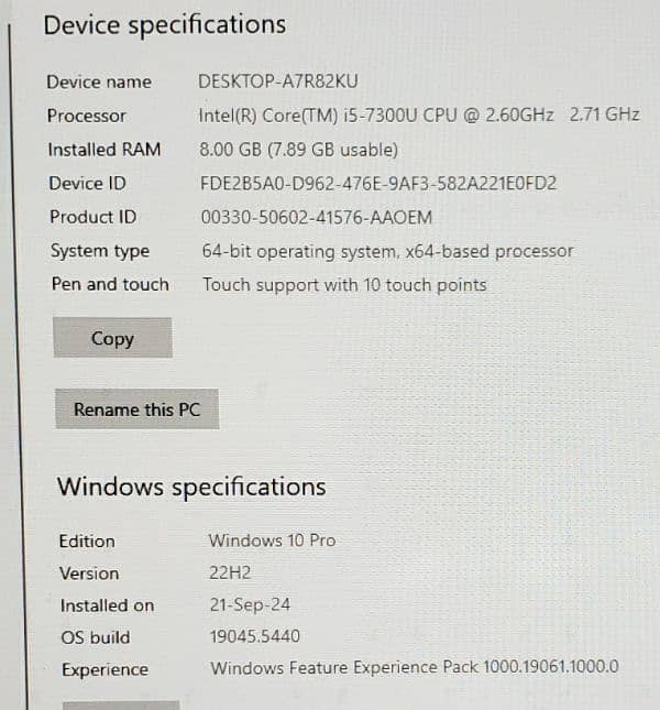 Dell Latitude E7480 core i5 7th Generation 8/128 3