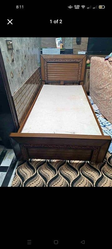 new single bed hash wood with mattress available 6