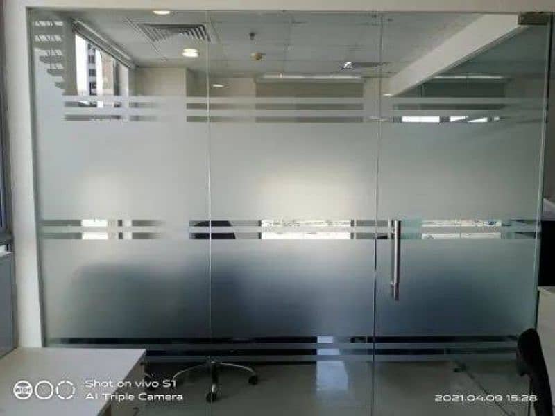 Frosting, glasspaper, window blind, Aluminium partition 12