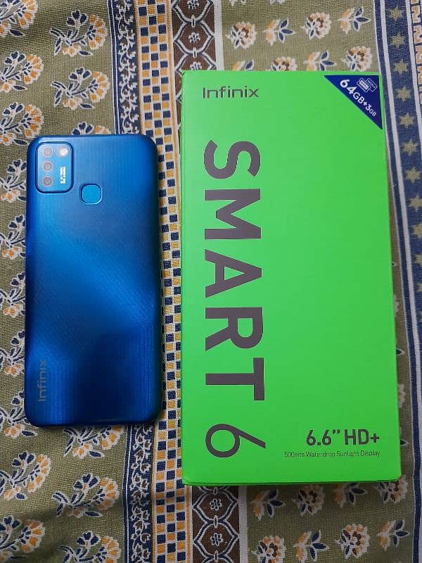 infinix smart 6 3 64 with box 10by10 fix price 5