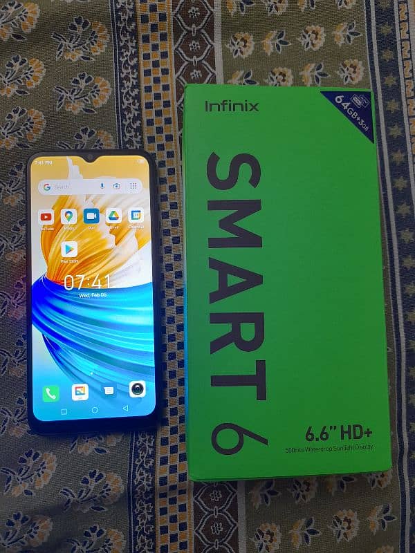 infinix smart 6 3 64 with box 10by10 fix price 6