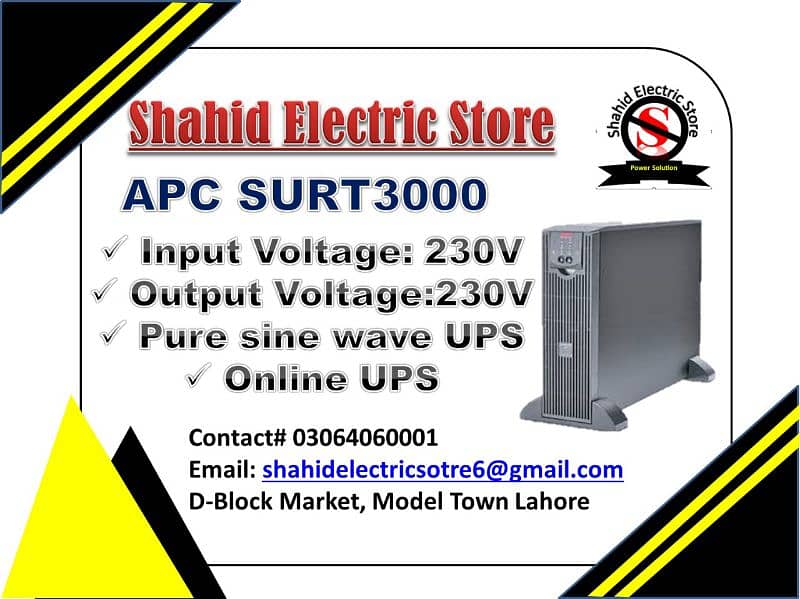 ONLINE  UPS SURT 3000XLI ,5kva,6kva ,10kva ,20KVA  , Lithium battery 0