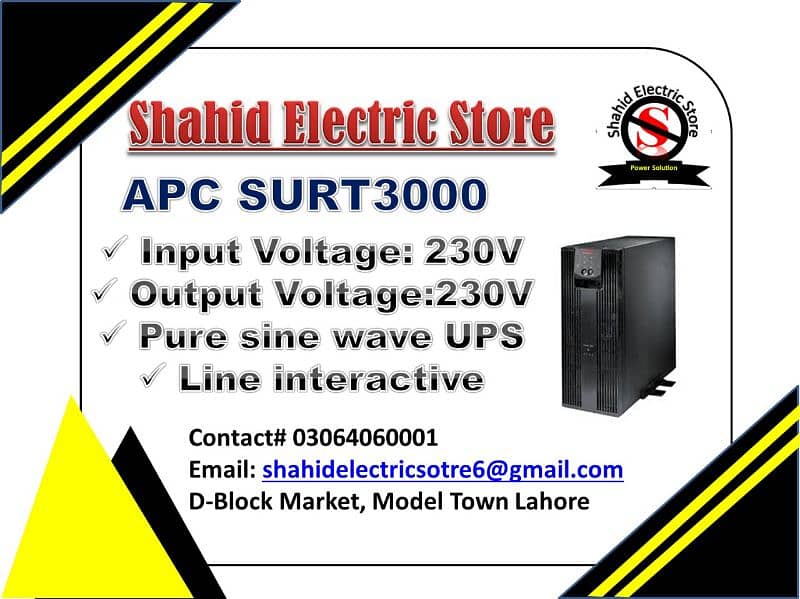 ONLINE  UPS SURT 3000XLI ,5kva,6kva ,10kva ,20KVA  , Lithium battery 2