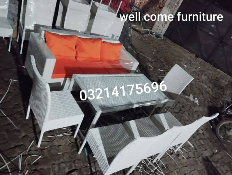 OUTDOOR GARDEN RATTAN UPVC FURNITURE SOFA SET CHAIRS TABLE UMBRELLA 12