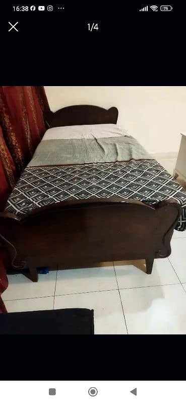 Single bed pure shesham wooden 0