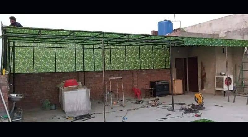 car parking shade green net shade fiber glass shade 2