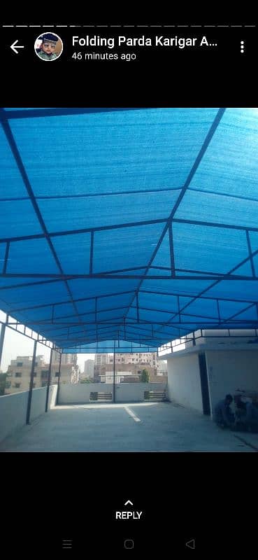 car parking shade green net shade fiber glass shade 9