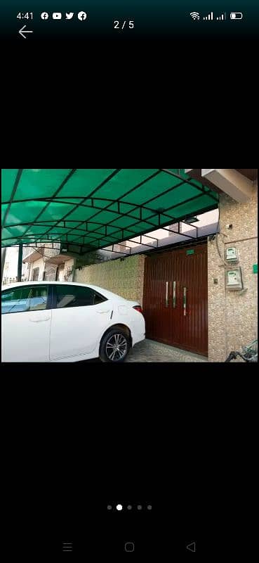 car parking shade green net shade fiber glass shade 14