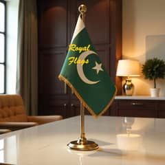 Indoor Pakistan Flag for office , Company logo table flag , table flag