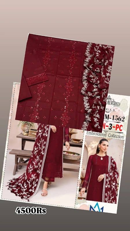 3pcs unstitched breeze embroidery suit 0