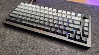 Black grey white gradient KEYCAPS, side printed OEM profile