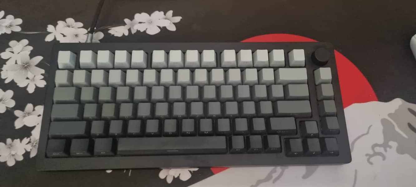 Black grey white gradient KEYCAPS, side printed OEM profile 1