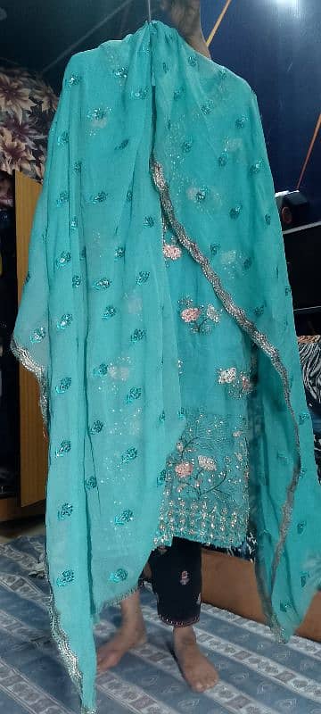 fully net maksi and kid net lehnga chiffon 3pc dress ada work 8