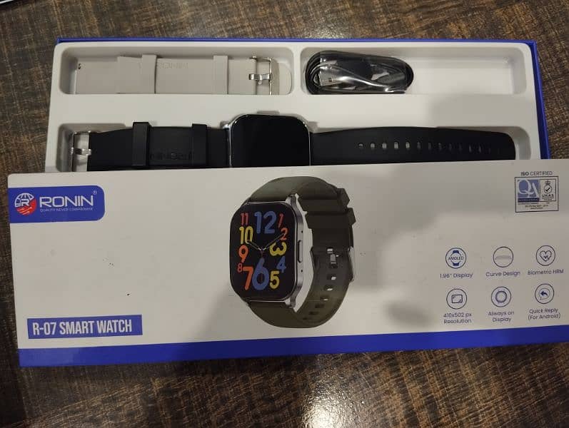 R-07 Smart Watch With Gray and Black straps 0