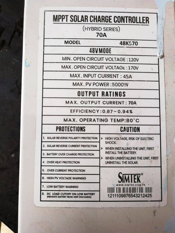 Simtek Mppt Plus Hybrid Solar Charge Controller 170v Voc 70amp 1