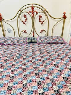 Iron bed with mattress