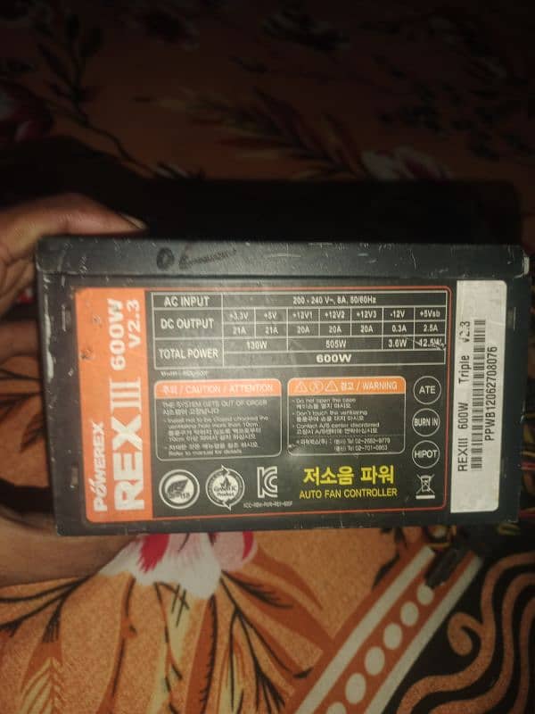 Gaming power supply 600w 2.3v REX III 0